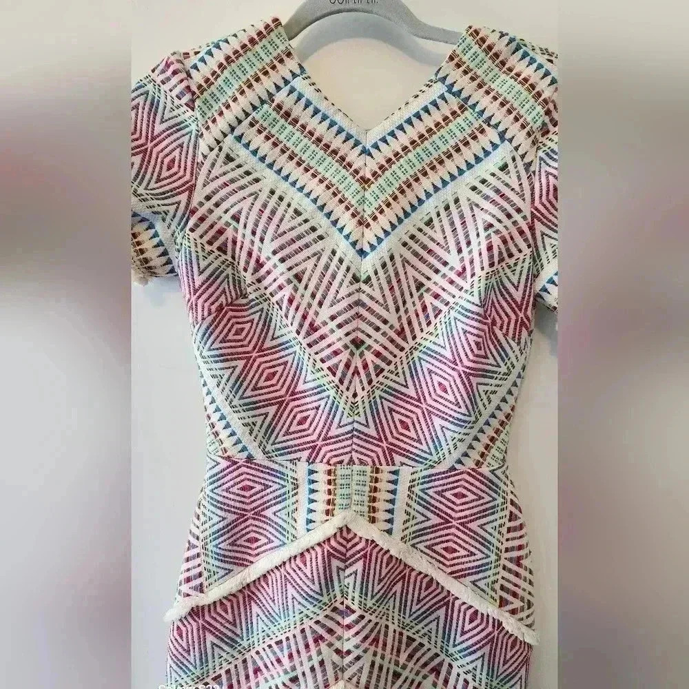 Adelyn Rae | Jaylene Woven Jacquard Sheath Dress Size XS - Picture 7 of 10